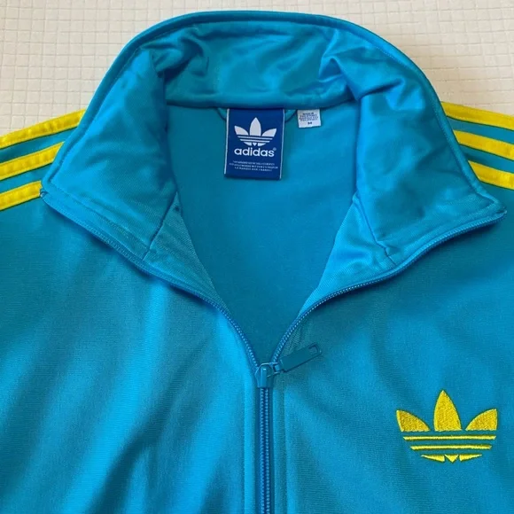 Adidas turquoise and yellow track jacket - Picture 8 of 16